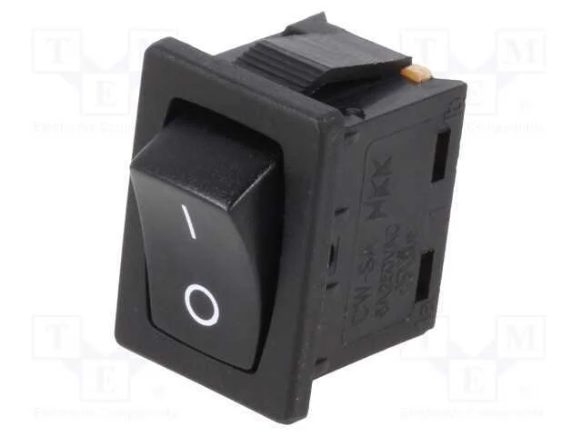 ROCKER, SPST, Pos: 2, ON-OFF, 6A/250VAC, preto, n.