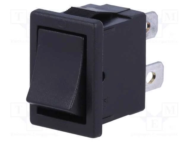 ROCKER, SPST, Pos: 2, ON-OFF, 6A/250VAC, preto, n.