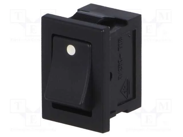 ROCKER, SPST, Pos: 2, ON-OFF, 3A/250VAC, preto, n.