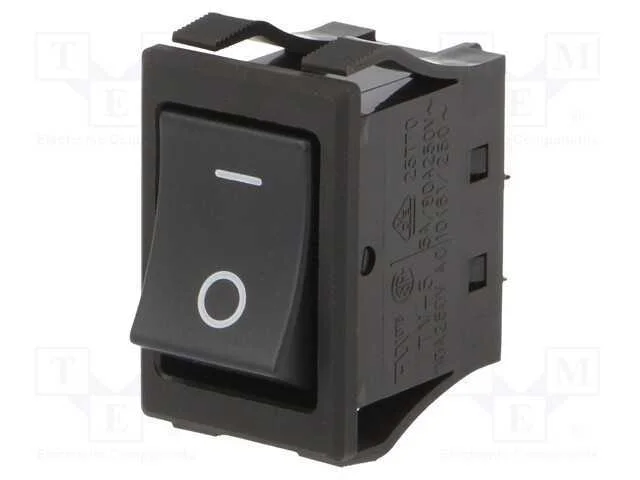 ROCKER, DPST-NO + DPST-NC, Pos: 2, OFF-ON, 10A/25.
