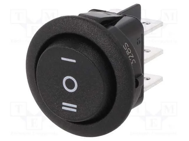 ROCKER, DP3T, Pos: 3, ON-OFF-ON, 10A/250VAC, pret.