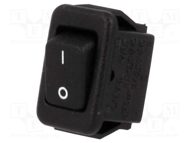 ROCKER, SPST, Pos: 2, ON-OFF, 3A/250VAC, preto, n.