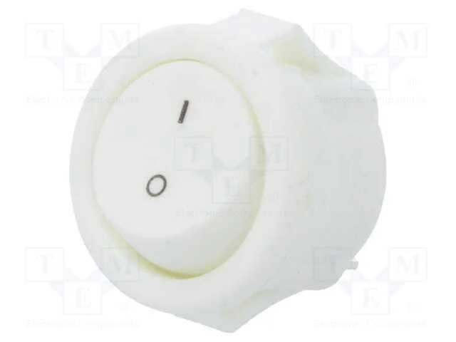 ROCKER, SPST, Pos: 2, ON-OFF, 3A/250VAC, branco, .