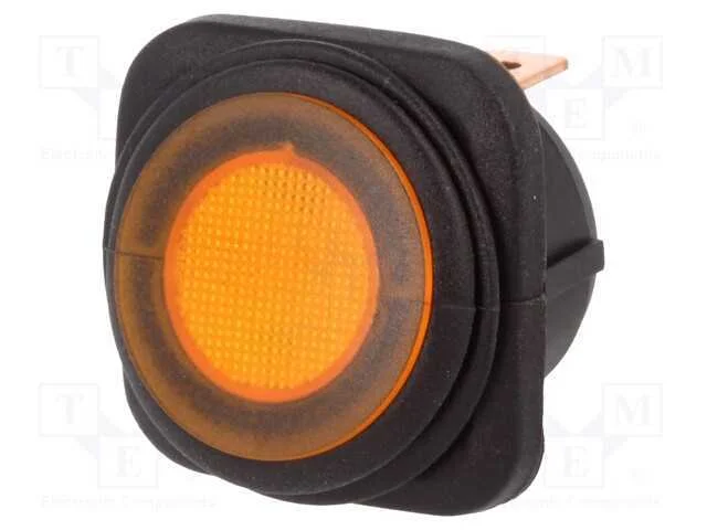 ROCKER, SPST, Pos: 2, ON-OFF, 10A/250VAC, 25A/12V.
