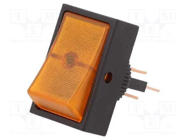ROCKER, SPST, Pos: 2, ON-OFF, 30A/12VDC, laranja,.