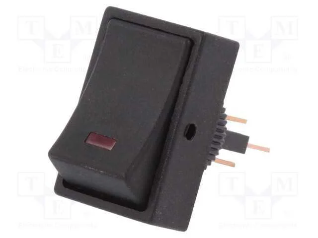 Rocker, Spst, Pos: 2, On-Off, 25a/12vdc, Vermelho, Led,Pontuais
