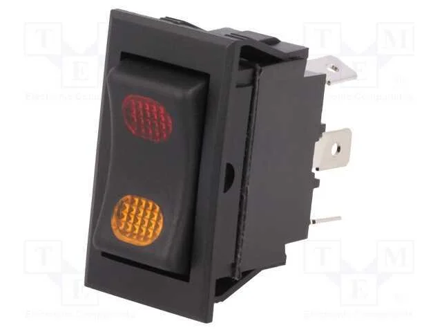 ROCKER, SP3T, Pos: 3, ON-OFF-ON, 20A/12VDC, preto.