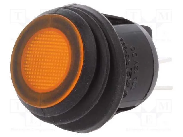 ROCKER, DPST, Pos: 2, ON-OFF, 20A/12VDC, amarelo,.