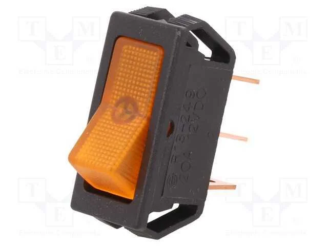 ROCKER, SPST, Pos: 2, ON-OFF, 20A/12VDC, laranja,.
