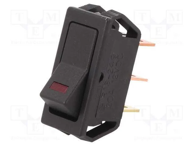 ROCKER, SPST, Pos: 2, ON-OFF, 20A/12VDC, preto, L.