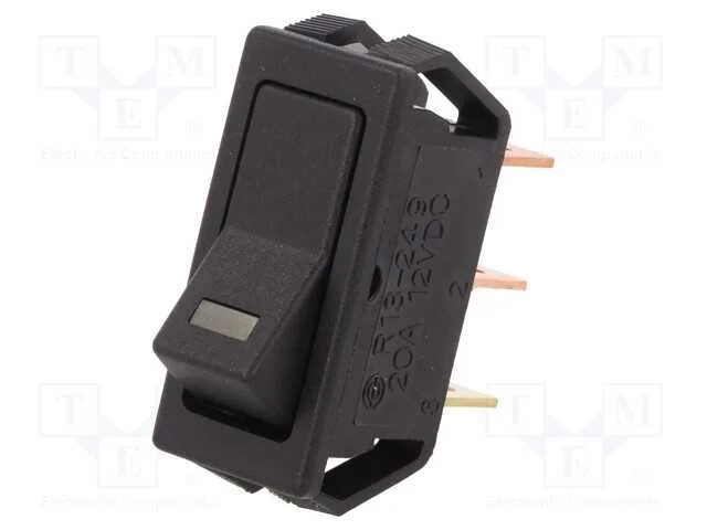 ROCKER, SPST, Pos: 2, ON-OFF, 20A/12VDC, preto, L.