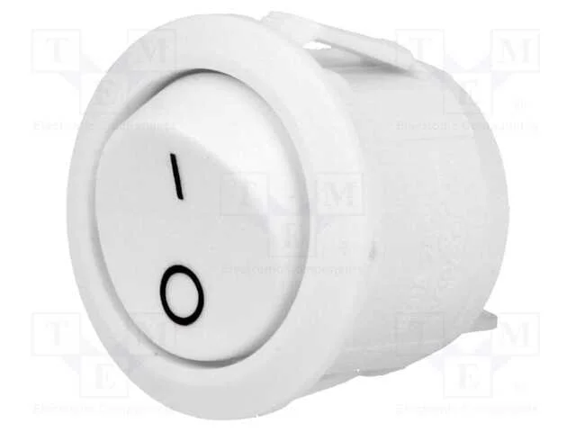 Rocker, Spst, Pos: 2, On-Off, 10a/250vac, Branco, N&atilde;o Disp, 50mo