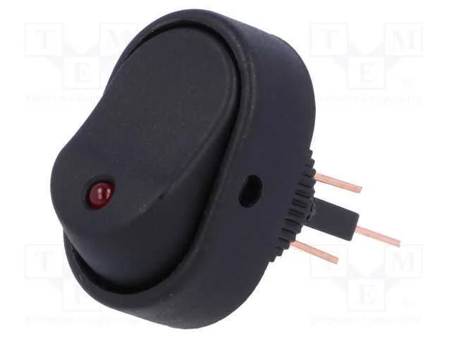 ROCKER, SPST, Pos: 2, ON-OFF, 30A/12VDC, preto, L.