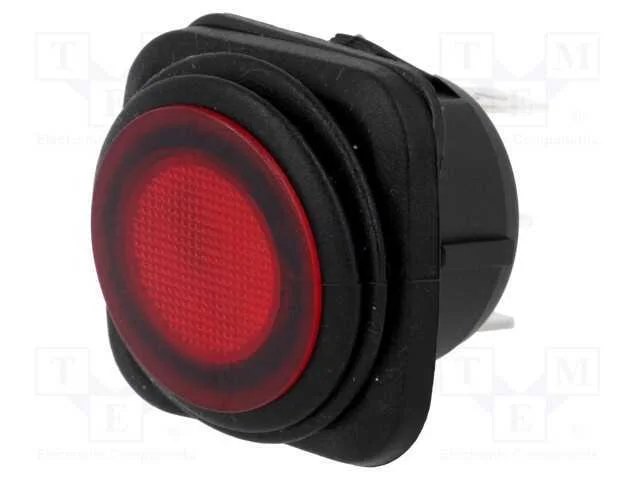 ROCKER, SPST, Pos: 2, ON-OFF, 10A/250VAC, 25A/12V.