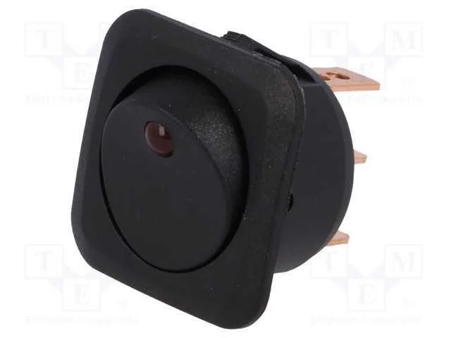 ROCKER, SPST, Pos: 2, ON-OFF, 10A/12VDC, preto, L.