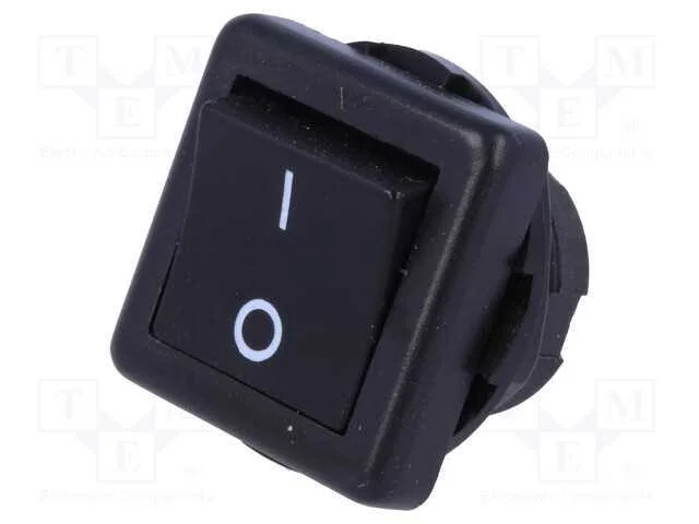 ROCKER, SPST, Pos: 2, ON-OFF, 6A/250VAC, preto, n.