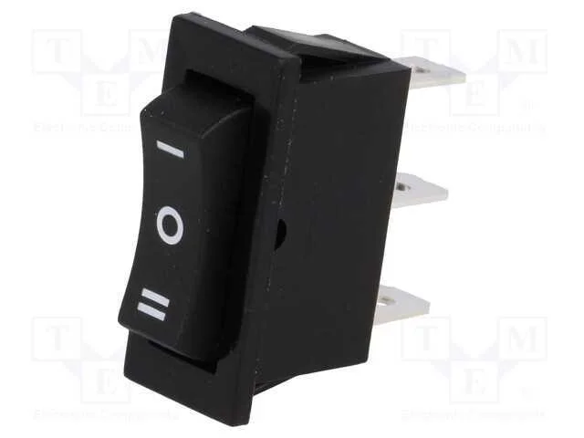 ROCKER, SP3T, Pos: 3, (ON)-OFF-(ON), 10A/250VAC, .