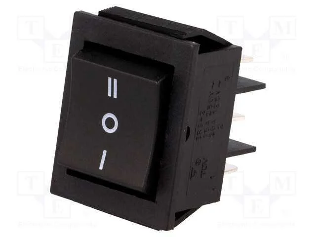 ROCKER, DP3T, Pos: 3, ON-OFF-ON, 15A/250VAC, pret.