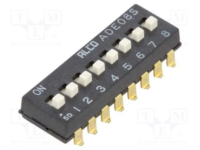 Interruptor: DIP-SWITCH, Quantidade de sec&ccedil;&otilde;es: 8.