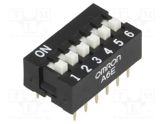 Interruptor: DIP-SWITCH, Quantidade de secções: 6.