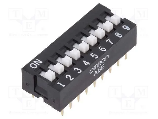 Interruptor: DIP-SWITCH, Quantidade de secções: 9.