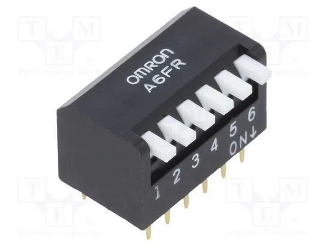 Interruptor: DIP-SWITCH, Quantidade de secções: 6.