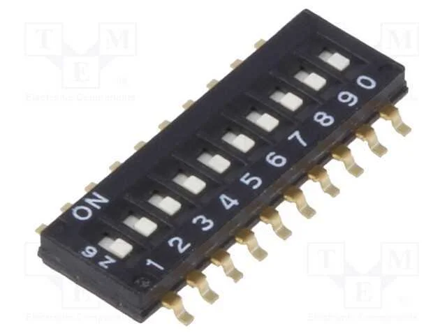 Interruptor: Dip-Switch, Quantidade de Secções: 10, On-Off, Pos: 2