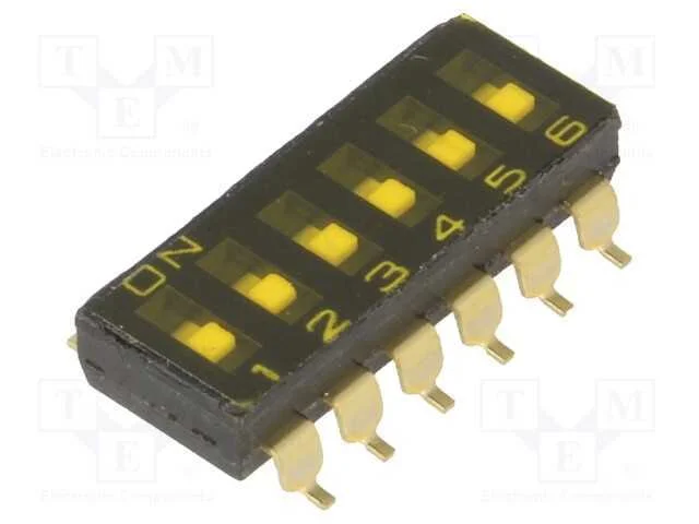 Interruptor: DIP-SWITCH, Quantidade de secções: 6.