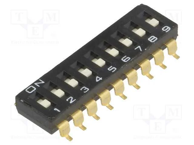 Interruptor: DIP-SWITCH, Quantidade de secções: 9.