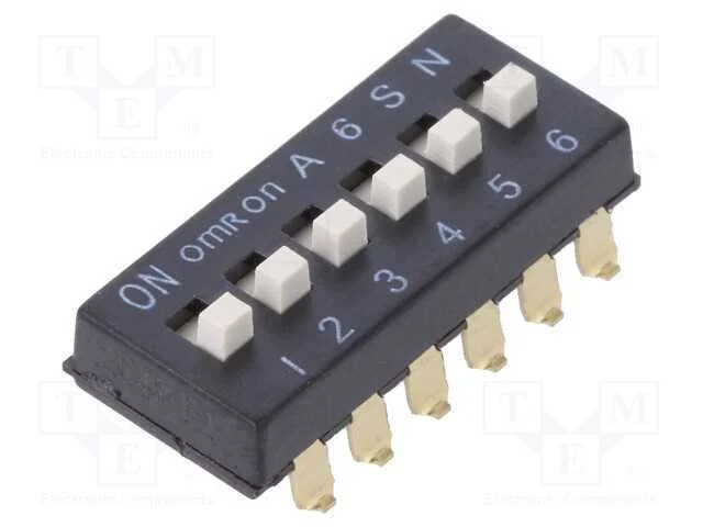 Interruptor: DIP-SWITCH, Quantidade de secções: 6.