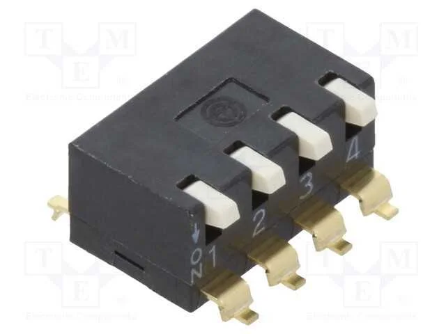 Interruptor: DIP-SWITCH, Quantidade de secções: 4.