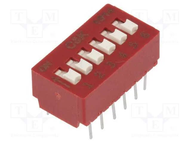 Interruptor: Dip-Switch, Quantidade de Secções: 6, 0,1a/50vdc