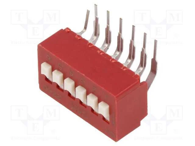 Interruptor: Dip-Switch, Quantidade de Secções: 6, Off-On, Pos: 2