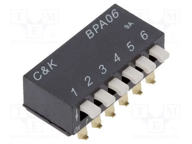 Interruptor: Dip-Switch, Quantidade de Secções: 6, 0,1a/5vdc
