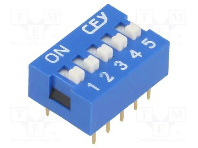 Interruptor: Dip-Switch, Quantidade de Secções: 5, On-Off, Pos: 2