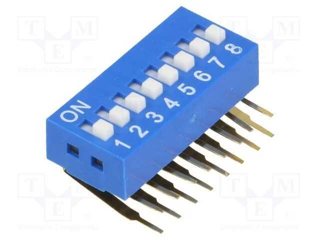 Interruptor: DIP-SWITCH, Quantidade de secções: 8.