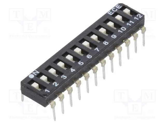 Interruptor: DIP-SWITCH, Quantidade de secções: 1.