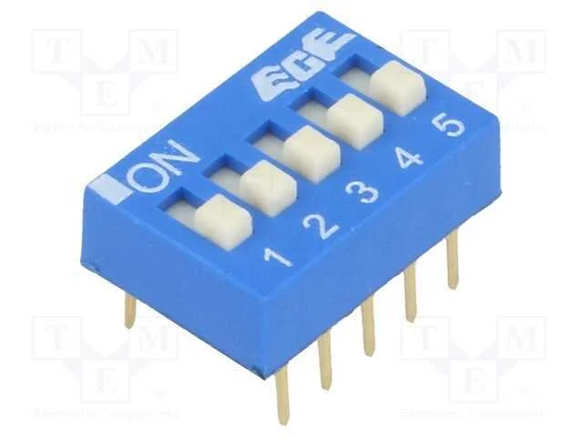 Interruptor: DIP-SWITCH, Quantidade de secções: 5.