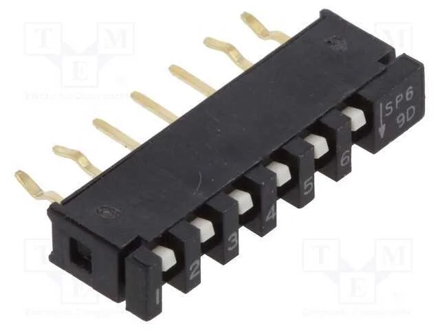 Interruptor: DIP-SWITCH, Quantidade de secções: 6.