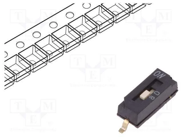 Interruptor: DIP-SWITCH, Quantidade de secções: 1.