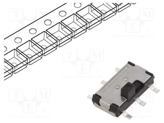Interruptor: de Corrediça, Pos: 2, Dpdt, 0,1a/12v.