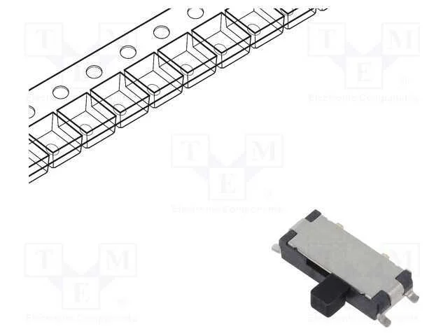 Interruptor: de Corrediça, Pos: 2, Spdt, 0,025a/24vdc, On-On, Smt