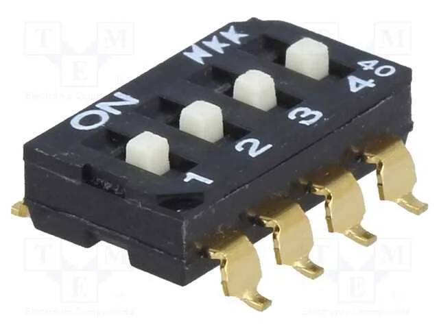 Interruptor Deslizante, Pos: 4, SPST, 0,025A/24VDC
