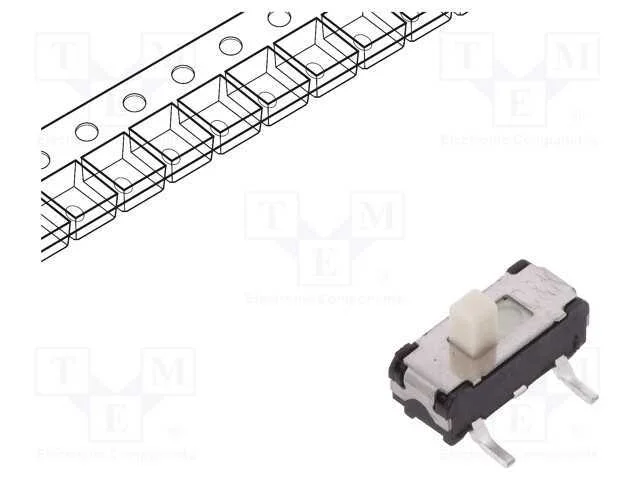 Interruptor: de Corrediça, Pos: 2, Spdt, 0,3a/6vdc, On-On, Tht, Js