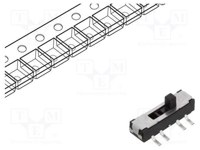 Interruptor Deslizante, Pos: 3, DP3T, 0,3A/6VDC, O