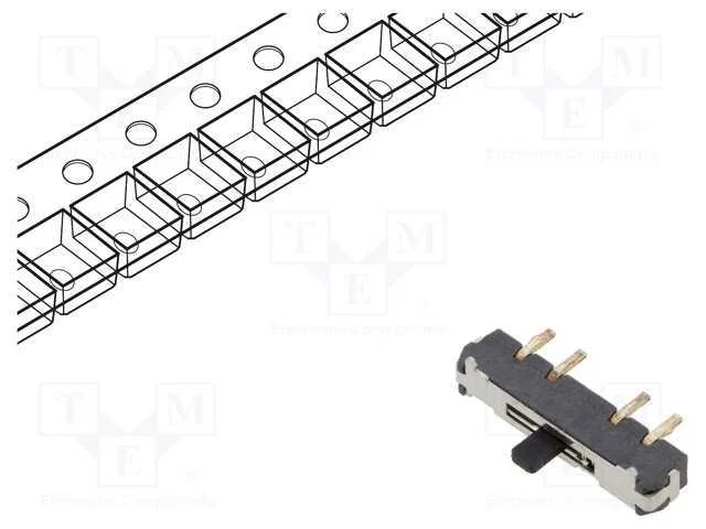 Interruptor Deslizante, Pos: 3, SP3T, 0,3A/4VDC, O