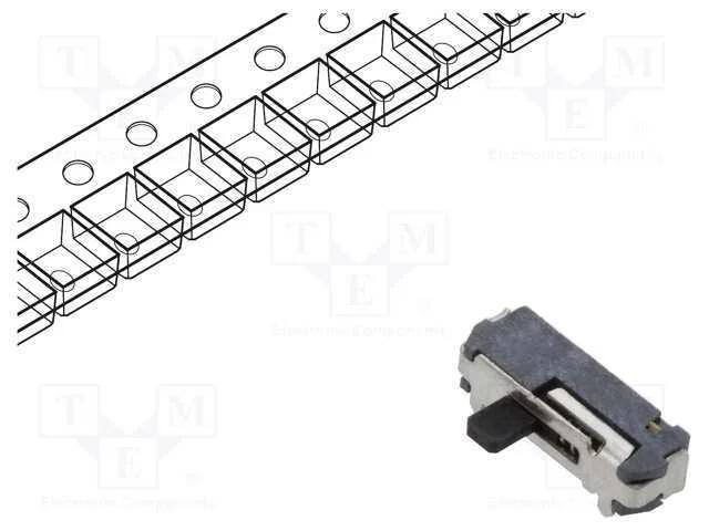 Interruptor: de Corrediça, Pos: 2, Spdt, 0,3a/4vdc, On-(On), Smt