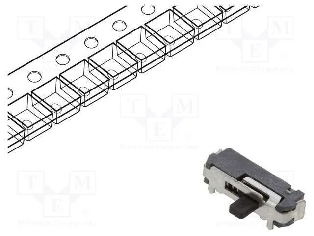 Interruptor: de Corrediça, Pos: 2, Spdt, 0,3a/4vdc, On-(On), Smt