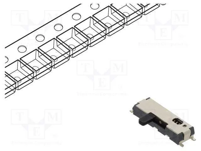 Interruptor: de Corrediça, Pos: 2, Spdt, 0,3a/4vdc, Off-(On), Smt