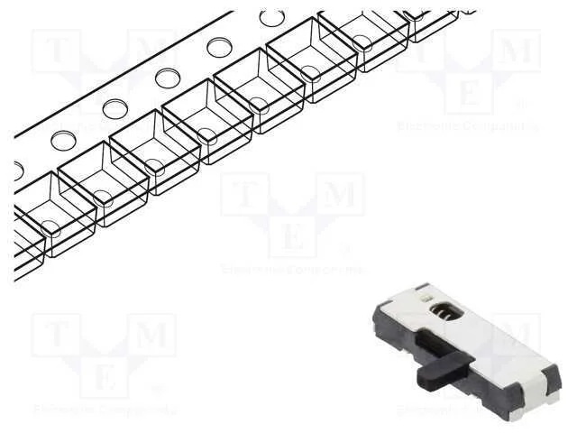 Interruptor: de Corrediça, Pos: 2, Spdt, 0,3a/4vdc, Off-(On), Smt